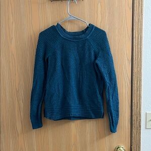 Blue Crew Neck Knit Sweater